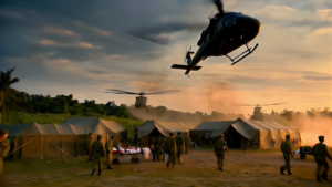 ACT3_326 Medics Tent hospital exterior_choppers overhead 1_4.513.1